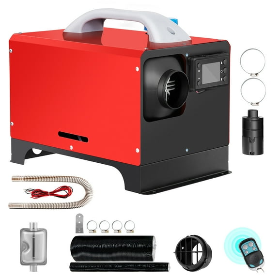 KFFKFF Diesel Air Heater Combo, 8KW 12V Unit, Quick Warm-up, Includes Black LCD & Remote for Easy Control in RVs, Trucks, Boats, Buses, Trailers & Motorhomes
