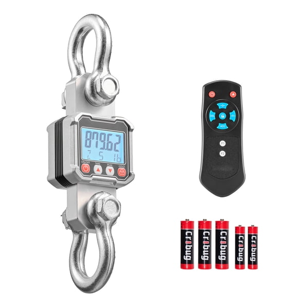 KFFKFF Digital Crane Scale, 6600 lbs/3000 kg Capacity, Industrial Hanging Scale with Durable Aluminum Housing & LCD Screen, 1 lb Accuracy & 3 Unit Options, Remote Control for Workshop or Factory Use