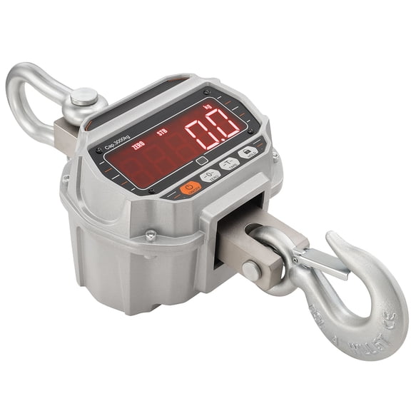 KFFKFF Digital Crane Scale, 6600 lbs/3000 kg Capacity, Industrial Hanging Scale with Remote Control, Durable Aluminum Housing & LED Display, Accurate Measurement for Construction, Factories, Farms