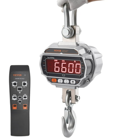 KFFKFF Digital Crane Scale Industrial Hanging Scale 6600 lbs/3000 kg Heavy Duty