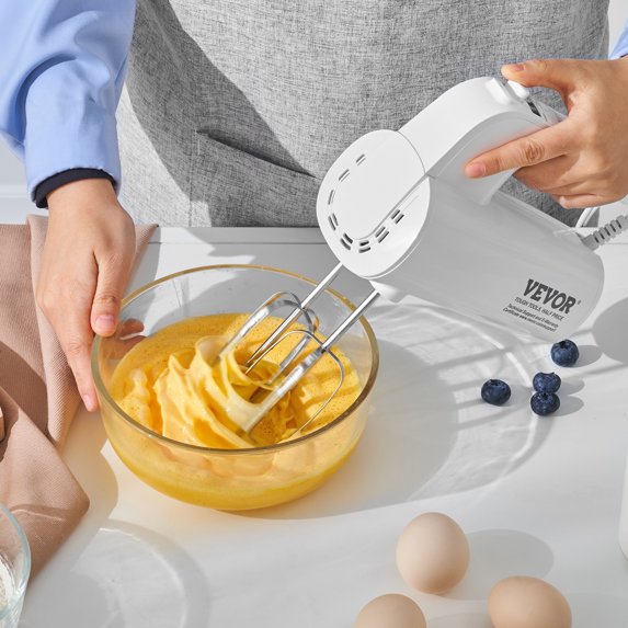 KFFKFF Digital Electric Hand Blender Mixer 5-Speed 200W Handheld Mixer Beaters