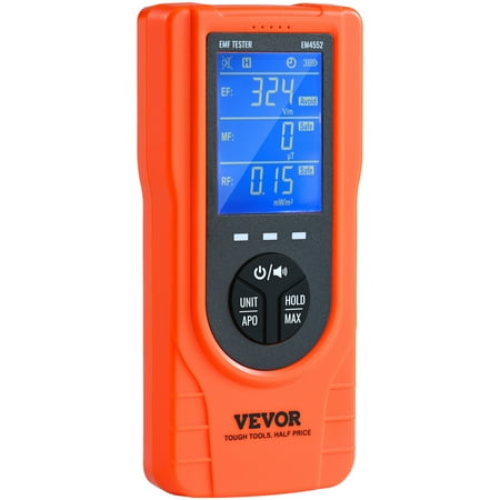 KFFKFF Digital LCD 3-in-1 EMF Meter Electromagnetic Radiation Detector EF MF RF