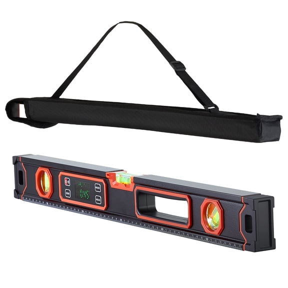 KFFKFF Digital Level, 24-Inch Magnetic Electronic Tool with LED Display, 360 Measurement Capability, Bubble Vials at 0/45/90, IP54 Rated for Construction, Carpentry, and Home Improvement
