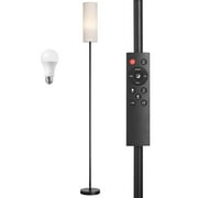 KFFKFF Dimmable Floor Lamp with Adjustable Colors, Modern Standing Lamp with Remote, Foot Switch & App Control, Tall Lamp for Living Room, Bedroom, Office, Includes 9W LED Bulb