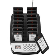 KFFKFF Diner Paging System, Cordless 500m Extended Distance Queue Alert, Patron Client Buzzing Indicators with Tremble & Blinking, 16 Alert Devices for Mobile Eatery, Place of Worship, Childcare