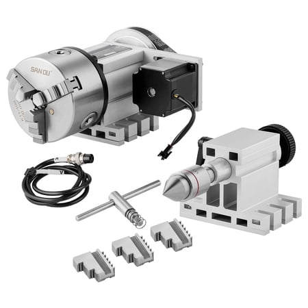 KFFKFF Dividing Head with 3-Jaw Chuck BS4-KP100-57 2.6" Center Height / Aluminum Alloy