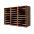 thumbnail image 1 of KFFKFF Document Storage, 27-Slot Office Postbox with Adjustable Shelves, Wooden Particle Board Mail Sorter for Office, Home, Classroom, File Organizer for Documents, Papers, Dark Brown, 1 of 9