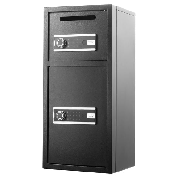 KFFKFF Double Door Security Safe, 3.3 Cu. Ft, Durable Home Safe with Digital Keypad, Anti-Theft Design, Lockable Drop Slot for Cash, Firearms, Jewelry, Documents, and Valuables, Black