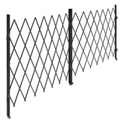 KFFKFF Double Folding Security Gate, Lockable Scissor Gate with Swivel Casters, Steel Retractable Barrier for Entry, Garage, Warehouse, and Pool, 145.67 x 86.81 in W x H