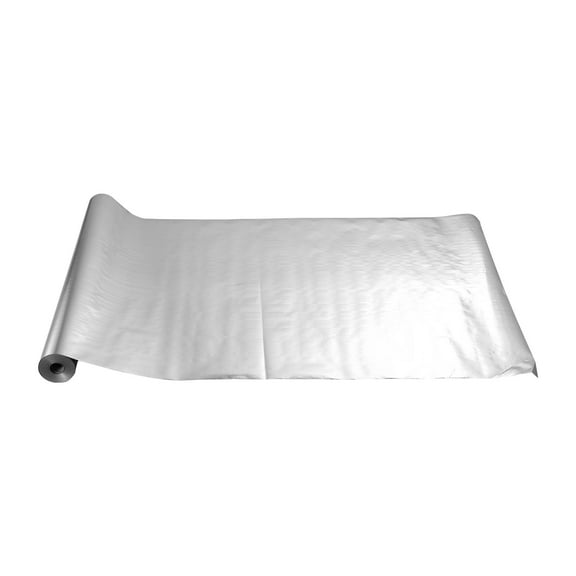 KFFKFF Double Reflective Insulation Roll, Non-Perforated Woven Fabric Radiant Barrier, 0.15mm 48 in x 125 ft, Dual-Sided Aluminum Foil Heat Reflective Shield, Thermal Insulation Roll for Windows