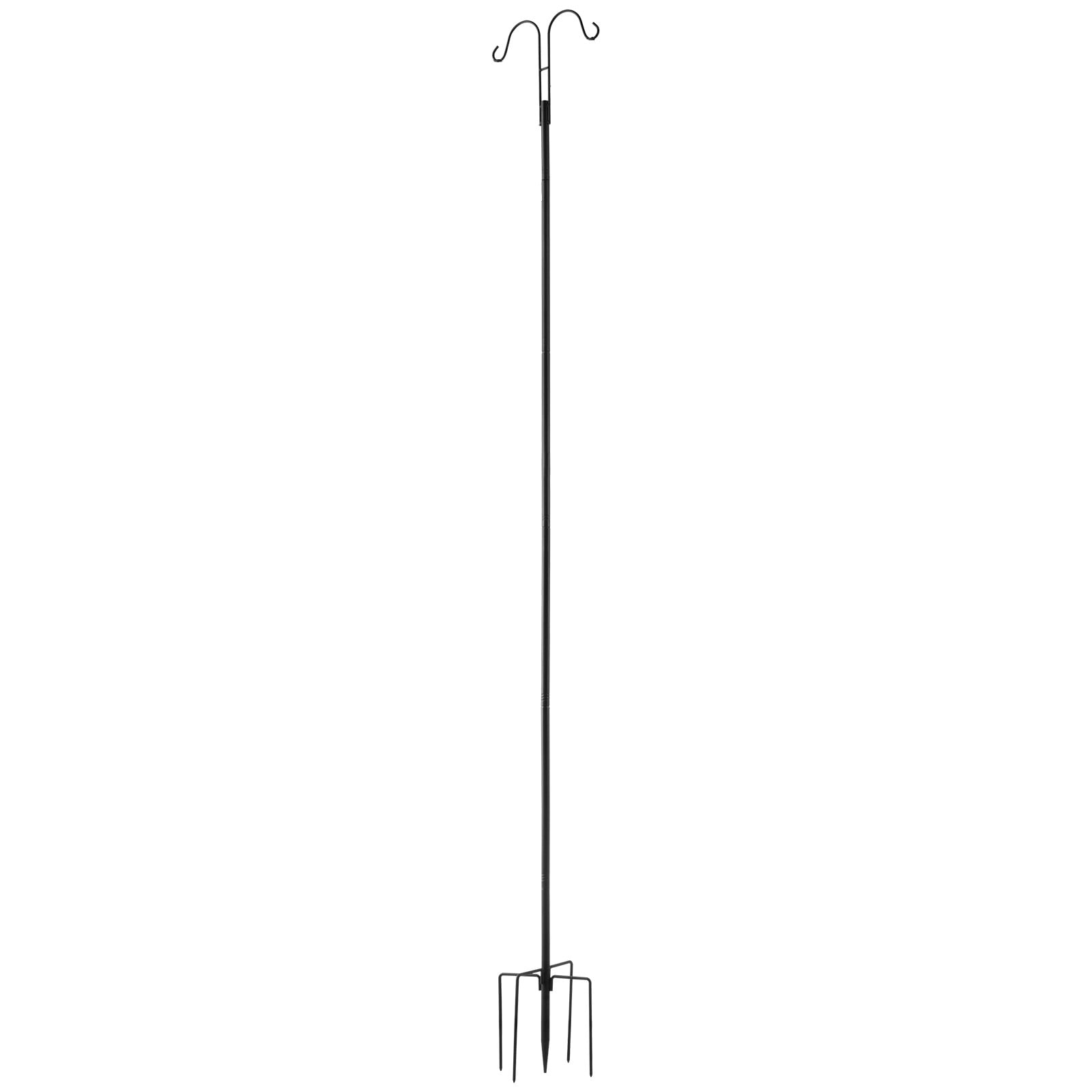 KFFKFF Double Shepherds Hooks for Outdoor Use, 8 Pack 92 Inch Sturdy Bird Feeder Poles, 3/4 Inch Thick Garden Hooks for Hanging Bird Feeders, Plant Baskets, Solar Lanterns, and Wind Chimes