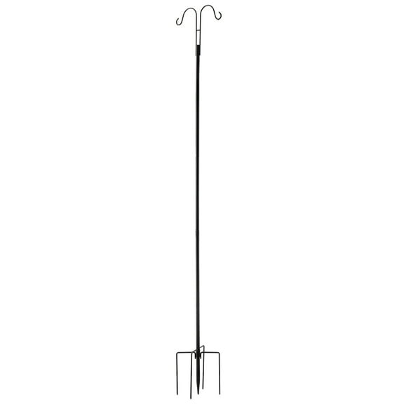 KFFKFF Double Shepherds Hooks for Outdoor Use, Set of 8, 76 Inches Tall, Sturdy 3/4 Inch Thick Poles for Bird Feeders, Plant Baskets, Solar Lanterns, and Wind Chimes