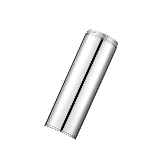 KFFKFF Double-Wall Insulated Chimney Pipe, 6 x 24 Inch Stainless Steel (Inner 316, Outer 304) Stove Pipe, Simple Installation with Durable Insulation for Indoor and Outdoor Use, 1 Pack, Silver