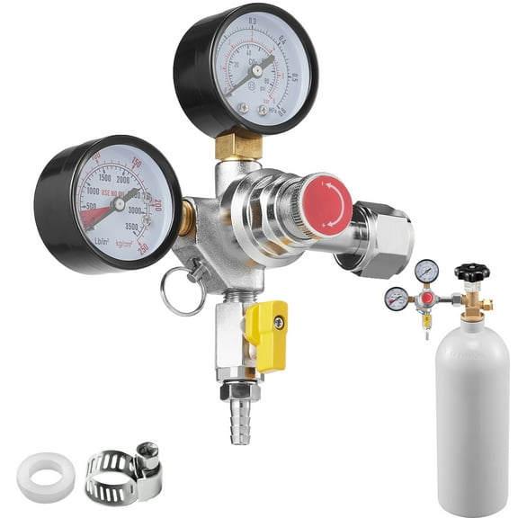 KFFKFF Draft Beer Homebrew CGA320 with CO2 Regulator Gauge and Check Valve