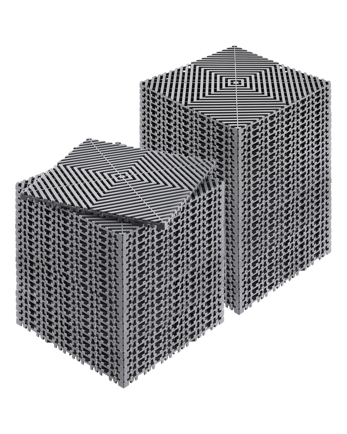 KFFKFF Drainage Floor Mat Set, 12” x 12” Detachable Cushioning Tiles, Pack of 50 Gray PP Drainage Mats, Anti-Slip Surface, Ideal for Garage, Garden, Kitchen & Outdoor Use
