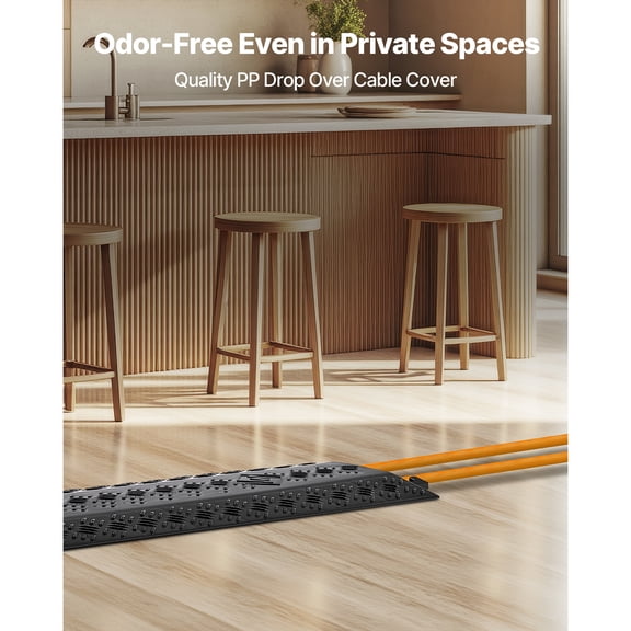 KFFKFF Drop Over Cable Protector, 17,500 lbs/Axle Load Capacity, Durable Cable and Hose Ramp, Floor Cord Cover for High Foot Traffic Areas, Suitable for Indoor Home, Office
