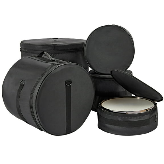 KFFKFF Drum Bag Set of 5, Robust 1680D Oxford Fabric, Padded Bags with 1.5m Detachable Shoulder Strap and Transport Handles, Foldable, Suitable for 22'' Bass, 12''/13''/16'' Toms, 14'' Snare