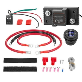 KFFKFF Dual Battery Isolator Kit, 12V 80 Amp, Manual and Automatic VSR Voltage Relay with Voltmeter, LCD Display, Intelligent Battery Isolator, Suitable for Lead-Acid Batteries, Ideal for UTV and ATV