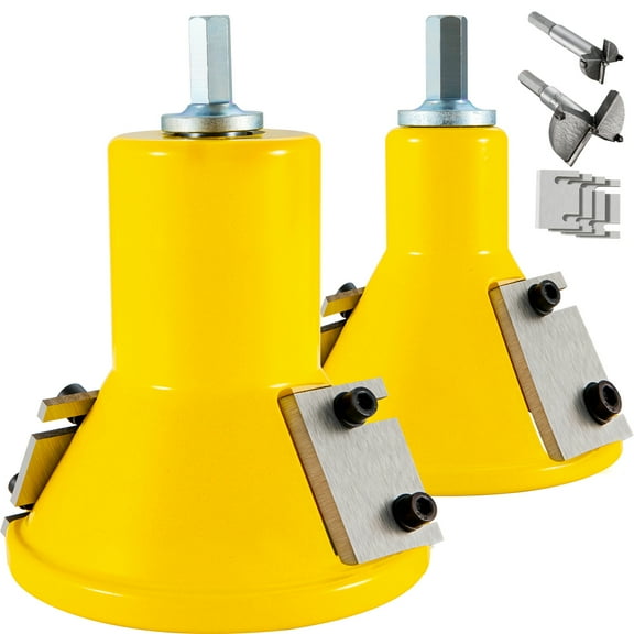 KFFKFF Dual Diameter Tenon Cutter, 1"/25.4mm & 2"/50.8mm, Equipped with Straight Blades and Button Screws, Durable Aluminum and Steel Construction for Log Furniture Crafting, Ideal for DIY