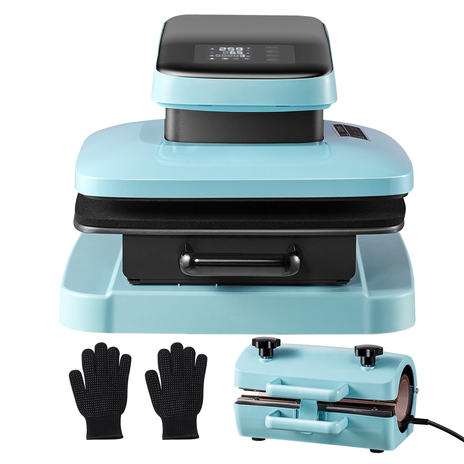 KFFKFF Dual-Function Heat Press Kit, 15x15 inch Intelligent Fabric Press with Automatic Release, Cup Press Device for 11-30 oz Tumblers, Ideal for Diverse Heat Transfer Tasks