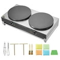 thumbnail image 1 of KFFKFF Dual-Head Crepe Maker Machine, 16" Electric Griddle, 3400W Pancake Griddle Precise Temperature Control for Pancakes, Desktop Use, 1 of 9