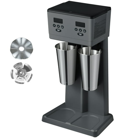 KFFKFF Dual-Head Milkshake Creator, 375W per Unit Electric Milkshake Device, Professional Double Nozzle Beverage Blending Apparatus, LED Smart Microswitch, Triple-Speed Milkshake Blender
