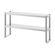 KFFKFF Dual-Level Overshelf, Stainless Steel 2-Tier Overshelf, 12 x 72 Inch Dual Layer Overshelf, Adjustable Height Overshelf for Kitchen Workstation, Dining Establishment and Work Area