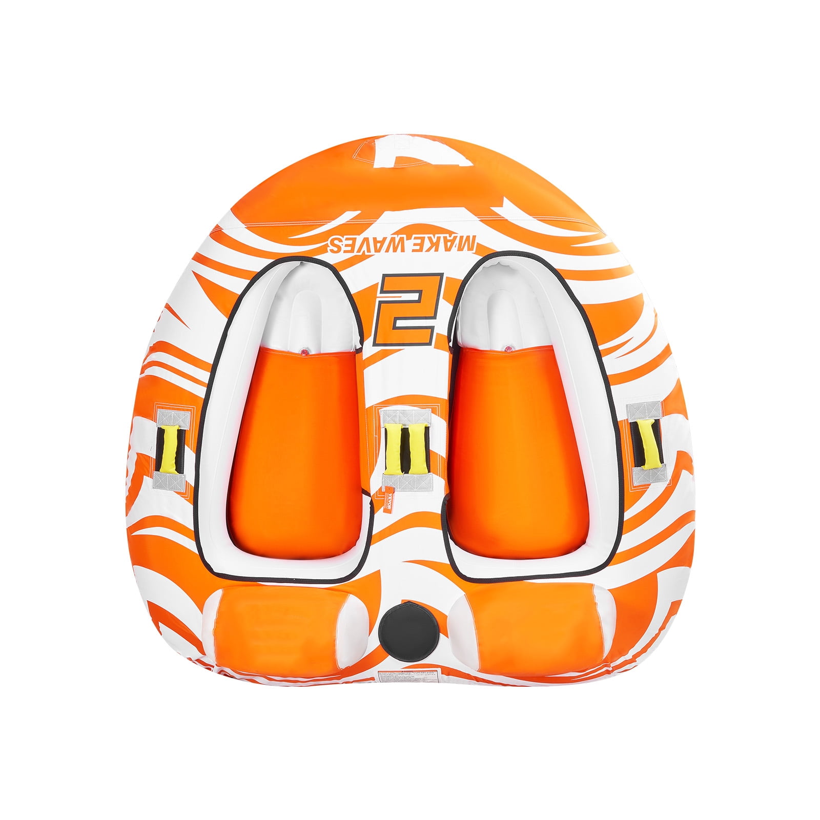 KFFKFF Dual-Seater Inflatable Boat Tubes, Ideal for Water Sports, Can Hold Up to 340lbs - Includes 840D Nylon Cover, Comfortable Handle Grips & Reliable Valve