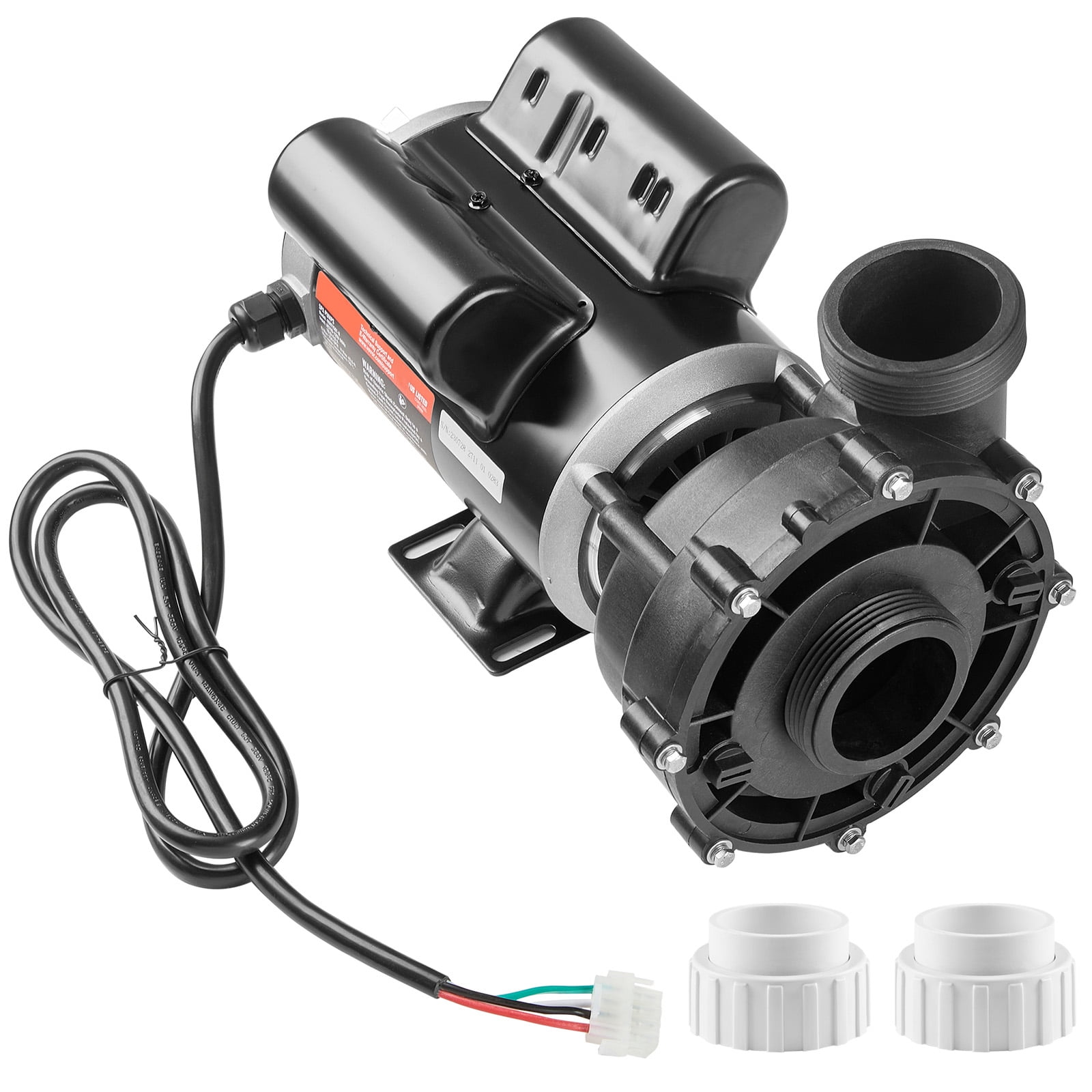 KFFKFF Dual Speed SPA Pump, 48-Frame, AC 110-120V Hot Tub SPA Pump, 1.5HP/150GPM/42.65ft High Speed or 0.46HP/70GPM/9.18ft Low Speed, 2" Port 90° Rotational Interface for Hot Tub