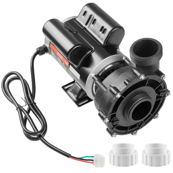 KFFKFF Dual Speed SPA Pump, 48-Frame, AC 110-120V Hot Tub SPA Pump, 1.5HP/150GPM/42.65ft High Speed or 0.46HP/70GPM/9.18ft Low Speed, 2" Port 90 Rotational Interface for Hot Tub