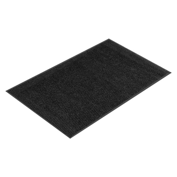 KFFKFF Durable Front Door Mat, 10 x 3 ft Industrial Floor Mat for Indoor and Outdoor Use, Striped Carpet with PVC Backing, Washable Entry Rug for Hallway, Balcony, Garage, Grey