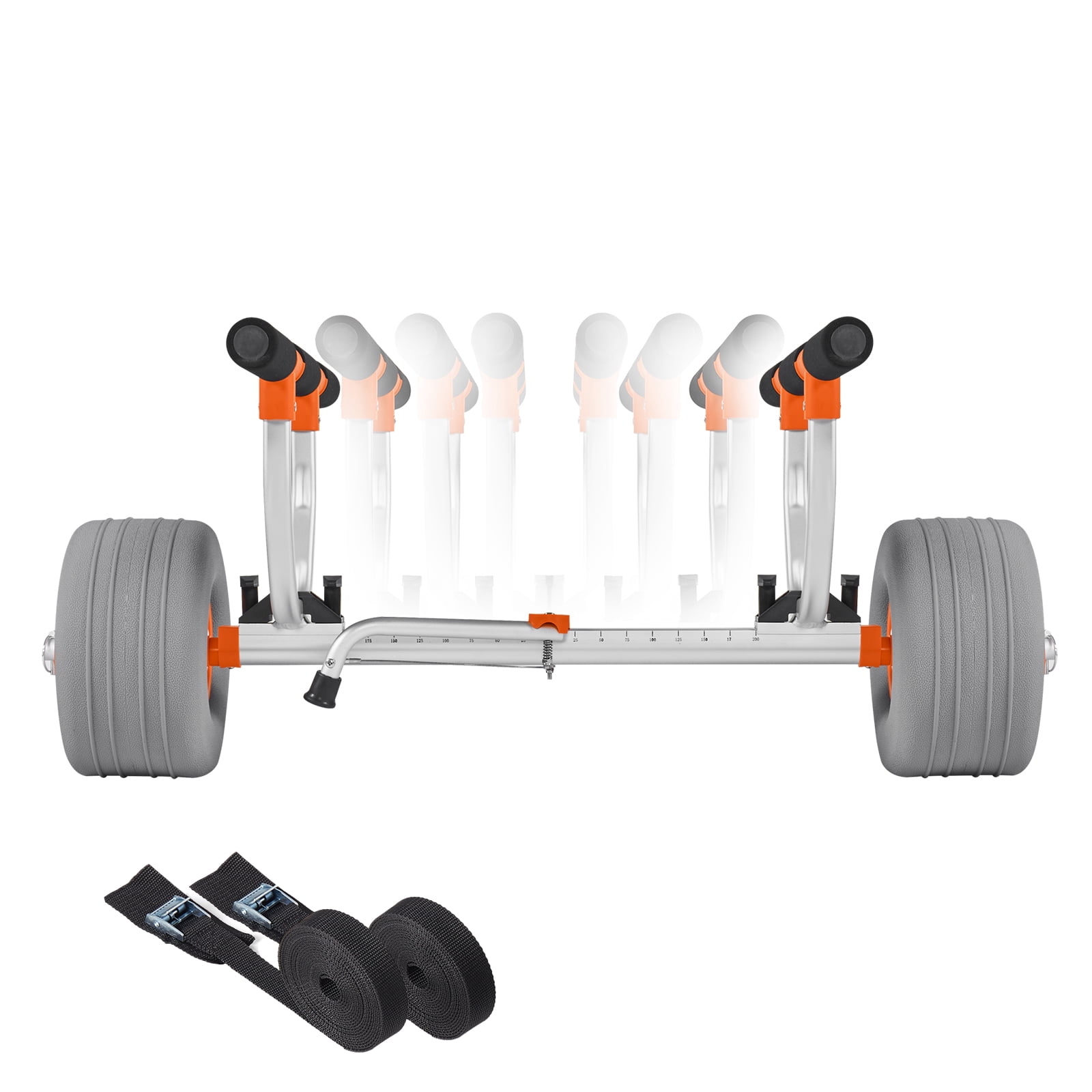KFFKFF Durable Kayak Cart with 350 lbs Capacity, Features 12-inch Inflatable PU Tires and Two Straps, Quick Assembly and Disassembly, Ideal for Transporting Kayaks and Canoes
