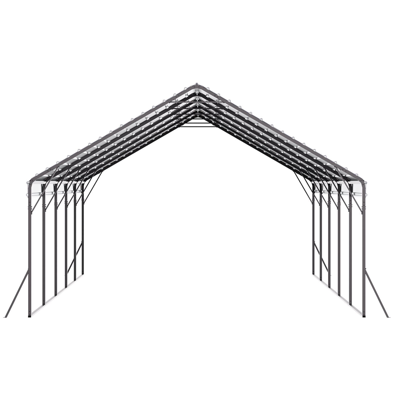 KFFKFF Durable Metal Carport, 20 x 24 ft Outdoor Shelter with Robust Frame & Roof, Vehicle Garage Shade with Detachable Side Panels, Versatile Cover for Cars, Boats, Trucks & Agricultural Equipment