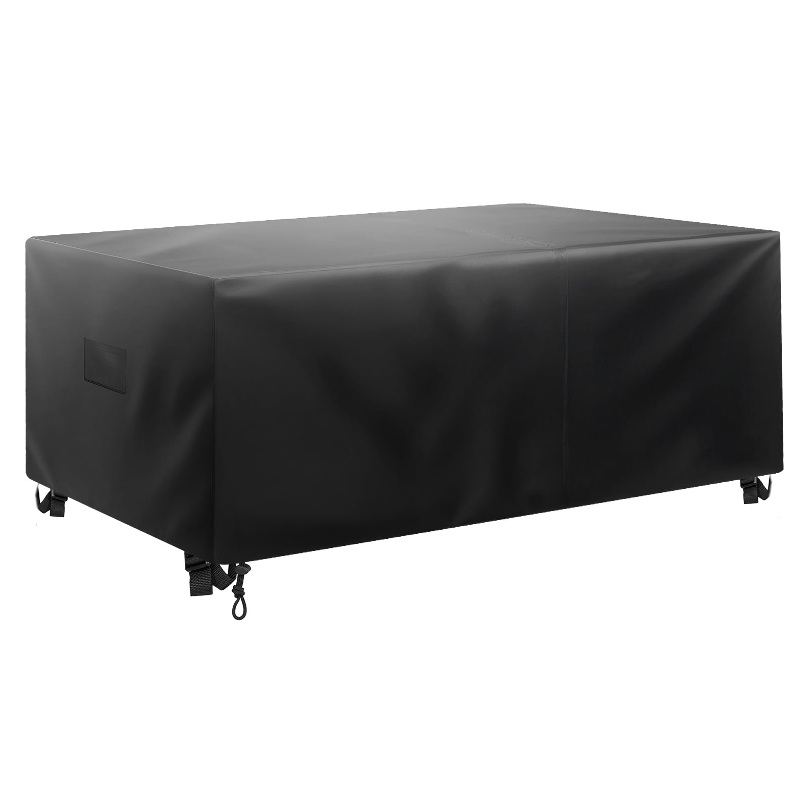 KFFKFF Durable Outdoor Furniture Cover, 420D Waterproof Protection for Patio Dining Sets, Large Rectangular Table Cover with Air Vent for All-Weather Use, 74L x 47W x 28H inch, Black