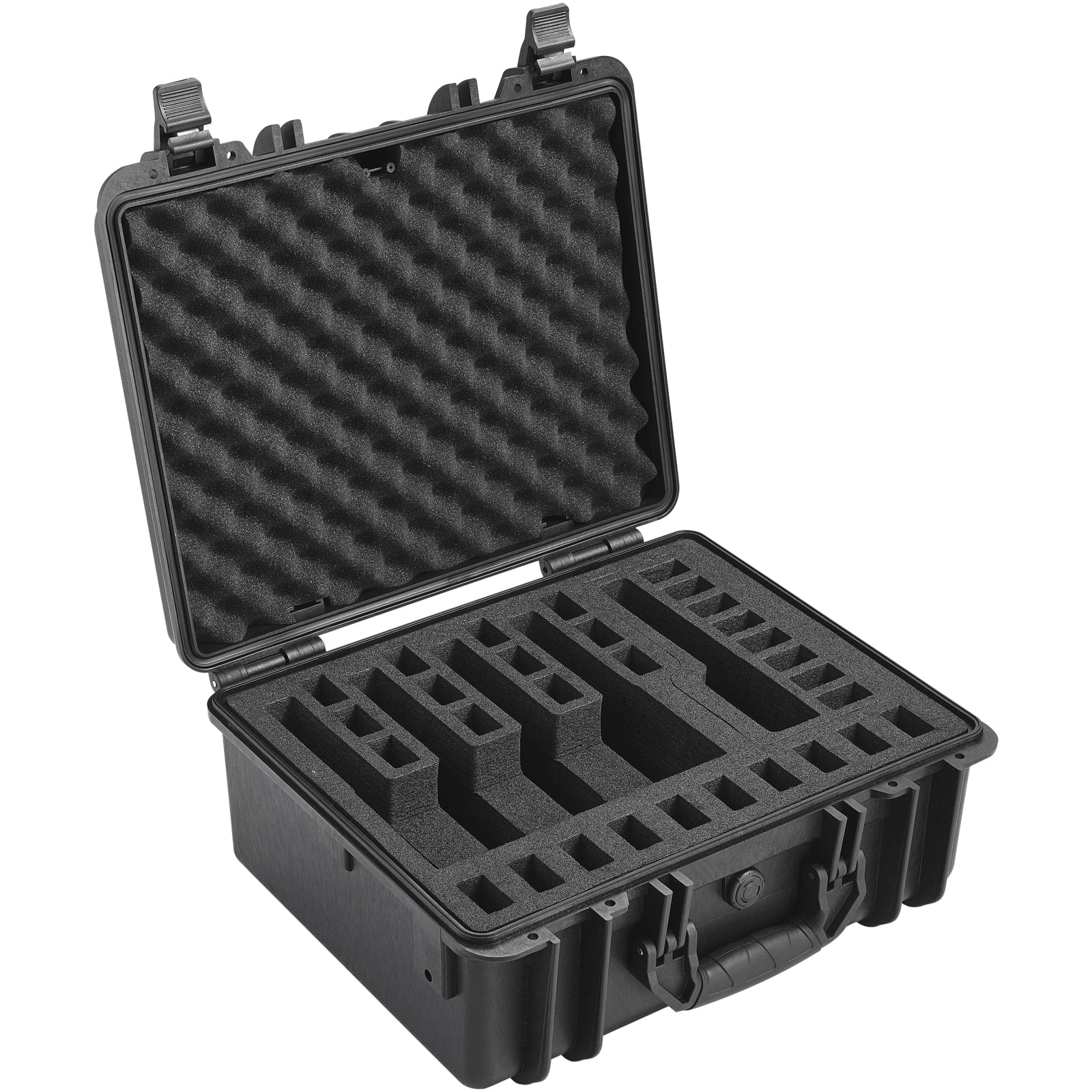 KFFKFF Durable Pistol Containers, Water-Resistant \u0026 Dust-Free, Secure Storage for Up to 5 Pistols, Dimensions 18.9x16.3x8.5 Inches, Features Lock Mechanism, Color: Black