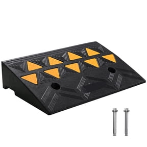 KFFKFF Durable Rubber Curb Ramp for Driveways 4.25" H, 11.8" W, 19.7" L, 15T Load Capacity for Vehicles and Sidewalk Use