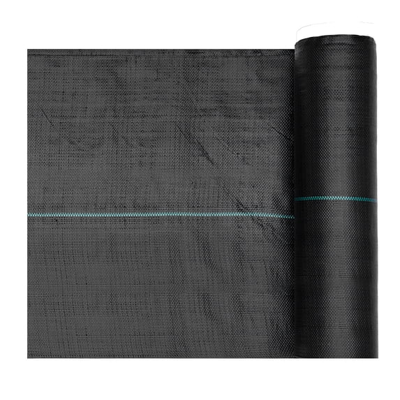 KFFKFF Durable Weed Barrier Fabric, 1.3x100FT 3.2oz Landscape Fabric, Woven Weed Control Ground Cover, Garden Weed Blocker, Geotextile Gardening Mat, Black
