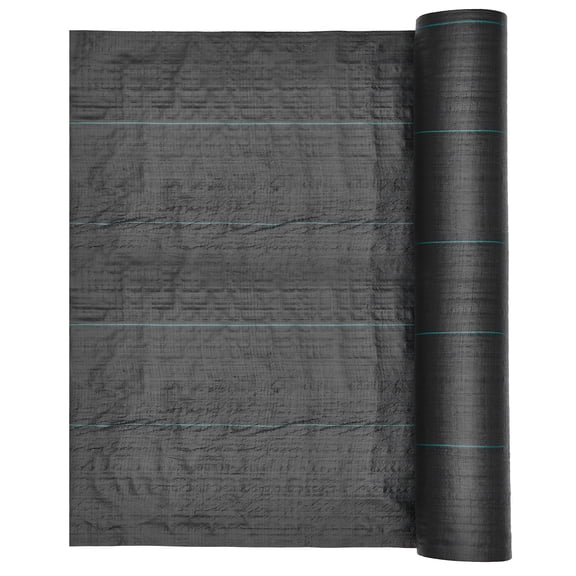 KFFKFF Durable Weed Barrier Fabric, 13x115FT 3.5oz Landscape Fabric, Woven Ground Cover for Weed Control, Garden Fabric for Landscaping, Geotextile Gardening Mat, Black