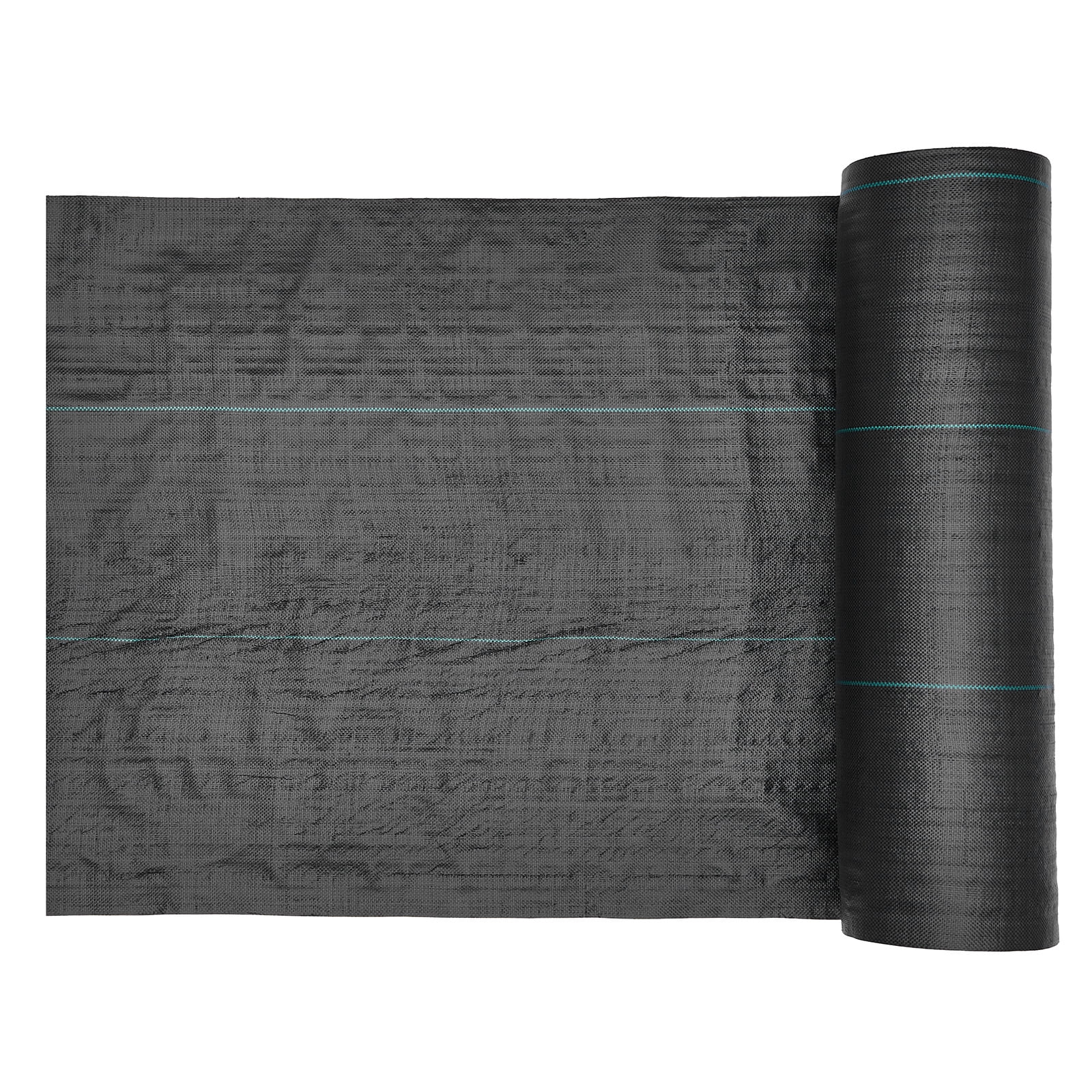 KFFKFF Durable Weed Barrier Fabric, 6x250FT 5oz Landscape Material, Woven Ground Cover for Weed Control, Gardening Mat, Geotextile Webbing, Black
