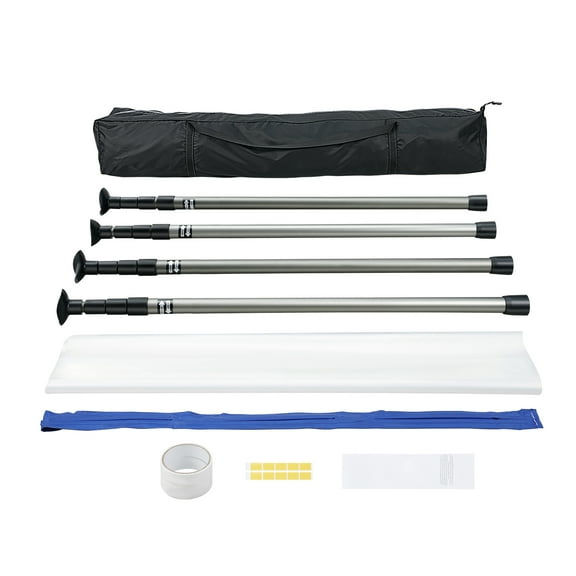 KFFKFF Dust Containment Rods, 10 Ft Containment Rods, Dust Containment Setup with 4 Adjustable Rods, Transport Sack and 32.8x13.12 Ft Polyethylene Sheet, for Indoor Design, Artwork
