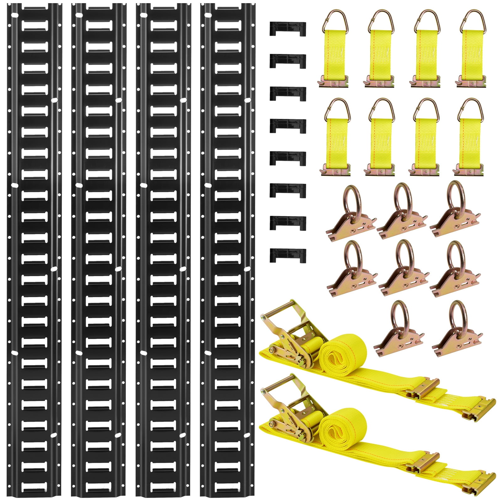 KFFKFF E-Track Tie-Down Rail Kit, 4-Pack 7.7 ft Rails, Includes 2 ...