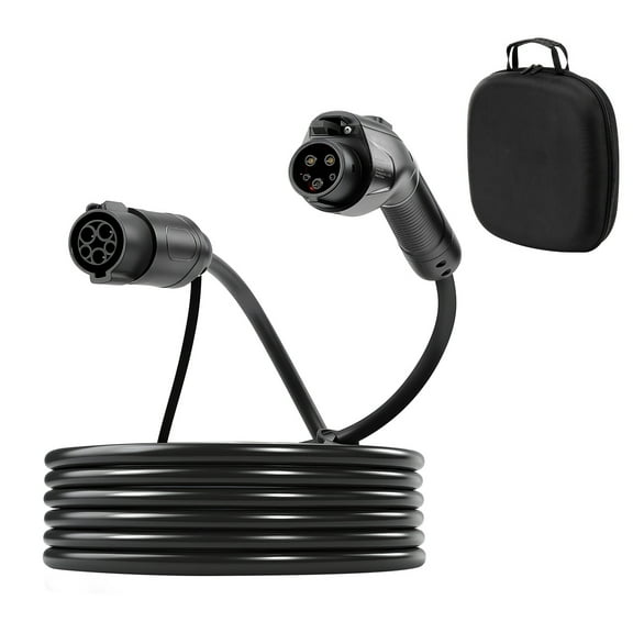 KFFKFF EV Charger Extension Cable, 40Amp 21 ft J1772 Cord Compatible with 120V-240V SAE J1772 Electric Vehicle Chargers, Level 1/Level 2 IP66 Durable Charging Cable with Carrying Bag