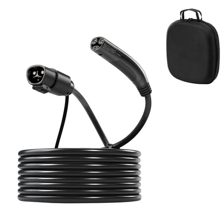 KFFKFF EV Charger Extension Cable for Tesla, 48Amp 40 ft Max 240V 11.52 kW with NACS Plug, EV Extension Cord for Level 1/2 Mobile/Wall Connector/Destination Charger, Compatible with Model Y/X/3/S