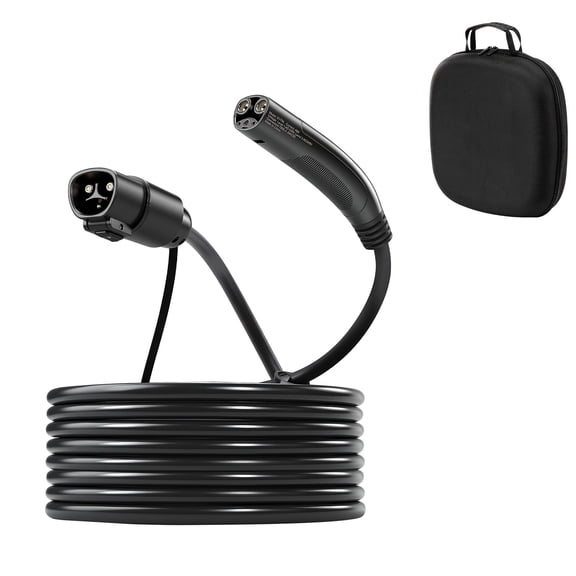 KFFKFF EV Charger Extension Cable for Tesla, 48Amp 40 ft Max 240V 11.52 kW with NACS Plug, EV Extension Cord for Level 1/2 Mobile/Wall Connector/Destination Charger, Compatible with Model Y/X/3/S