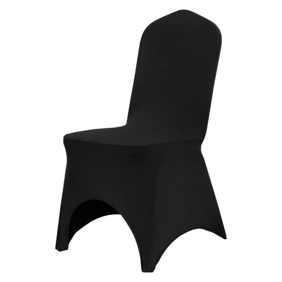 KFFKFF 50 pcs Black Spandex Stretchable Folding Solid Chair Covers, Foldable Wedding Banquet Decorations Chair Wraps, Detachable Easy-to-Clean Chair Covers, for Nuptials, Festive Occasions