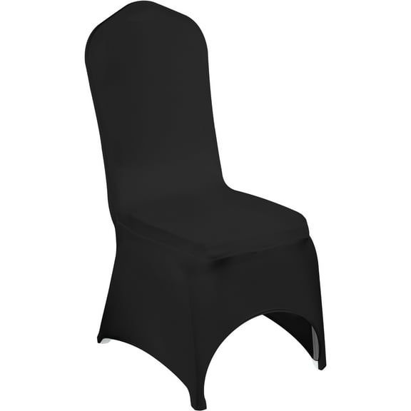 KFFKFF Elastic Spandex Foldable Chair Wraps, Globally Adaptable Curved Front Overlay, Detachable Easy-to-Clean Protective Casings, for Nuptials, Festive Occasions(Pack of 50, Black)