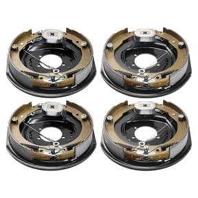 KFFKFF Electric Brake Set for Trailers, 12" x 2", Dual Pair, Self-Adjusting Kit for 7000 lbs Axles, Includes 5-Hole Mounting Backing Plates, System Part Replacement with 2 Right & 2 Left Units