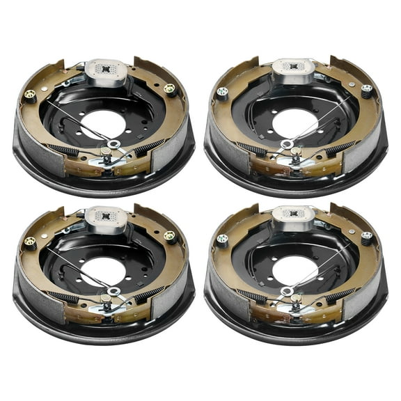 KFFKFF Electric Brake Set for Trailers, 12" x 2", Dual Pair, Self-Adjusting Kit for 7000 lbs Axles, Includes 5-Hole Mounting Backing Plates, System Part Replacement with 2 Right & 2 Left Units