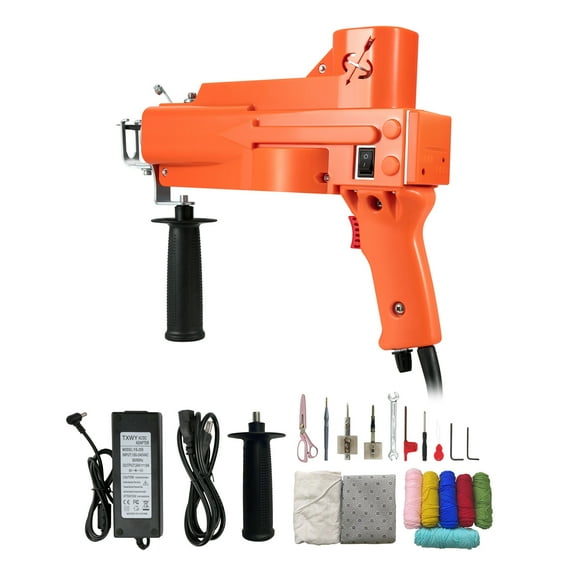 KFFKFF Electric Carpet Tufting Machine Weaving Flocking Kit Cut Pile & Loop Pile