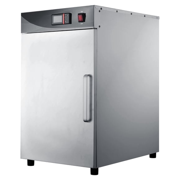 KFFKFF Electric Food Warmer Cabinet, 5-Tier Commercial Hot Box with Water Tray, Single Door and Adjustable Shelves, Stainless Steel Warming Cabinet for Kitchen, Restaurant, Pizza, and Chicken